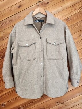 Zara Camel Wool Blend Coat